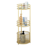 NNEAGS 2X 3 Tier Bathroom Freestanding Storage Shelf Multifunctional Display Rack Organiser with Basket