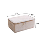NNEAGS Beige Small Portable Double Zipper Storage Box Moisture Proof Clothes Basket Foldable Home Organiser