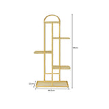 NNEAGS 2X 5 Tier 6 Pots Gold Metal Plant Stand Flowerpot Display Shelf Rack Indoor Home Office Decor