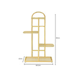 NNEAGS 4 Tier 5 Pots Gold Metal Plant Stand Flowerpot Display Shelf Rack Indoor Home Office Decor