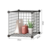 NNEAGS 2X Black Portable Single Cube Storage Organiser Foldable DIY Modular Grid Space Saving Shelf