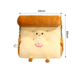 NNEAGS 2X Cute Face Toast Bread Wedge Cushion Stuffed Plush Cartoon Back Support Pillow Home Decor