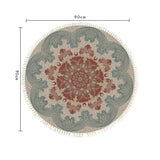 NNEAGS 90cm Mandala Round Rug Boho Design Hippie Area Rug Anti-slip Doormat, Home Decor