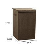 NNEAGS 2X Coffee Medium Collapsible Laundry Hamper Storage Box Foldable Canvas Basket Home Organiser Decor