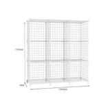 NNEAGS 2X White Portable 9-Cube 3 Column Storage Organiser Foldable DIY Modular Grid Space Saving Shelf