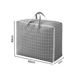 NNEAGS 2X Grey Plaid Large Storage Luggage Bag Double Zipper Foldable Travel Organiser Essentials