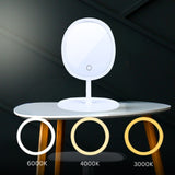 NNEAGS 2X 26cm White Oval Smart LED Makeup Bedroom Table Vanity Mirror  w/ 5x Magnification