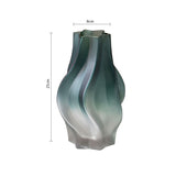 NNEAGS 27cm Glass Vase Blue with Beautiful glass Bubble Texture Art Vases