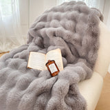 NNEAGS 200cm Grey Fur Fuzzy Super Soft and Cozy Fluffy Throw Blanket