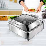 NNEAGS Stainless Steel Square Chafing Dish Tray Buffet Cater Food Warmer Chafer with Top Lid