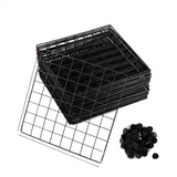 NNEAGS 2X Black Portable 6-Cube 3 Column Storage Organiser Foldable DIY Modular Grid Space Saving Shelf