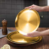 NNEAGS 23cm Premium Gold Grilling Plate - Durable, Heat-Resistant, Perfect for BBQs and Outdoor Cooking Kitchen Essential