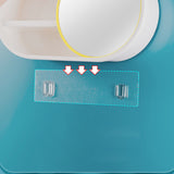 NNEAGS 39cm Oval Wall-Mounted Mirror Storage Box Vanity Mirror Rack Bathroom Adhesive Shelf Home Organiser Decor