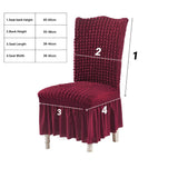 NNEAGS Burgundy Chair Cover Seat Protector with Ruffle Skirt Stretch Slipcover Wedding Party Home Decor