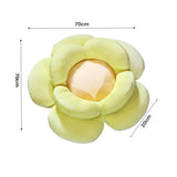 NNEAGS 2X Green Double Flower Shape Cushion Soft Bedside Floor Plush Pillow Home Decor