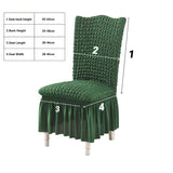 NNEAGS 2X Dark Green Chair Cover Seat Protector with Ruffle Skirt Stretch Slipcover Wedding Party Home Decor