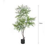 NNEAGS 150cm Nandina Heavenly Bamboo Tree Artificial Plant Home Accent Decor