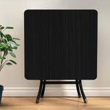 NNEAGS Black Dining Table Portable Square Surface Space Saving Folding Desk with Lacquered Legs Home Decor