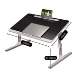 NNEAGS 60X40cm Black Small Laptop Bed Portable Foldable Study Table Adjustable