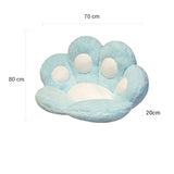 NNEAGS 2X Blue Paw Shape Cushion Warm Lazy Sofa Decorative Pillow Backseat Plush Mat Home Decor