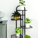 NNEAGS 2X 7 Tier 8 Pots Black Metal Plant Stand Flowerpot Display Shelf Rack Indoor Home Office Decor