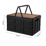 NNEAGS 34.5 cm 18L Black Car & Camping Foldable Storage Box Crate Stackable Container with Handle