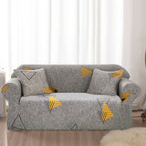 NNEAGS 4-Seater Geometric Print Sofa Cover Couch Protector High Stretch Lounge Slipcover Home Decor