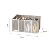 NNEAGS 2X 1 Tier Multifunctional PP Plastic Bag Box Portable Cubby DIY Storage Shelves Stackable Handbag Purse Organiser