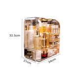 NNEAGS Transparent Cosmetic Storage Box Clear Makeup Skincare Holder with Lid Drawers Waterproof  Dustproof Organiser