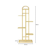 NNEAGS 6 Tier 7 Pots Gold Metal Plant Stand Flowerpot Display Shelf Rack Indoor Home Office Decor