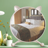 NNEAGS 2X 40cm White Smart Makeup Bedroom Table Mirror Cat Ear Style No LED Light