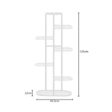 NNEAGS 7 Tier 8 Pots White Metal Plant Rack Flowerpot Storage Display Stand Holder Home Garden Decor