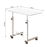 NNEAGS 40x80cm White Bedside Table Movable Bedroom Desk Student Computer Table