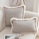 NNEAGS 2X 45cm Wabi-sabi Herringbone Square Throw Pillow
