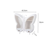 NNEAGS 2X White Butterfly Shape Wall-Mounted Makeup Organiser Dustproof Waterproof Bathroom Storage Box Home Decor