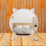 NNEAGS 2X 30cm White Smart Makeup Bedroom Table Mirror Cat Ear Style No LED Light