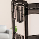 NNEAGS 2X 38x24cm Clear 4 Tier Bookshelf & Cosmetic Storage Organizer Trolley Rack
