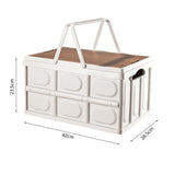 NNEAGS 2X 30L White Car & Camping Foldable Storage Box Crate Stackable Container with Handle
