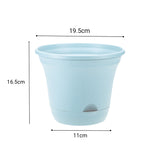 NNEAGS 19.5 cm Blue Plastic Plant Pot Self Watering Planter Flower Bonsai Indoor Outdoor Garden Decor Set of 3