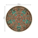 NNEAGS 90cm Mandala Round Area Thick Anti-slip Doormat, Home Decor