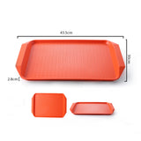 NNEAGS Rectangular Serving Tray Heavy Duty Waterproof Stackable Plastic Food Snack Pan Set of 5 Orange