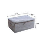 NNEAGS 2X Grey Small Portable Double Zipper Storage Box Moisture Proof Clothes Basket Foldable Home Organiser