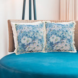 NNEAGS 50cm Oil Painting Shabby Chic Style Handmade Full Floral Needlepoint Throw Pillow