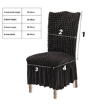 NNEAGS Black Chair Cover Seat Protector with Ruffle Skirt Stretch Slipcover Wedding Party Home Decor