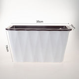 NNEAGS 35cm Small White Rectangular Flowerpot Vegetable Herb Flower Outdoor Plastic Box Garden Decor