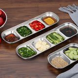NNEAGS 26cm Silver Sauce Pan with four Compartments Divided Sauce Dish Kitchen Essential