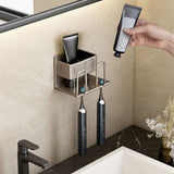 NNEAGS 15cm Wall-Mounted Bathroom Storage Organiser Space Saving Adhesive Shelf Rack