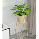 NNEAGS 50cm Gold Metal Plant Stand with Gold Flower Pot Holder Corner Shelving Rack Indoor Display