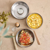 NNEAGS 26cm Dry Pot with Hammered Texture, Natural Silver Color, a Kitchen Essential