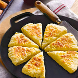 NNEAGS 37cm Cast Iron Induction Crepes Pan Baking Cookie Pancake Pizza Bakeware